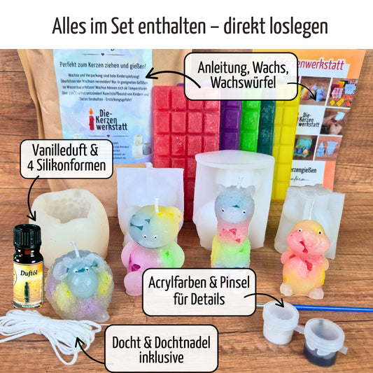 DIY-Set Kerzen gießen Tiere | bis zu 24 Tierkerzen selber machen