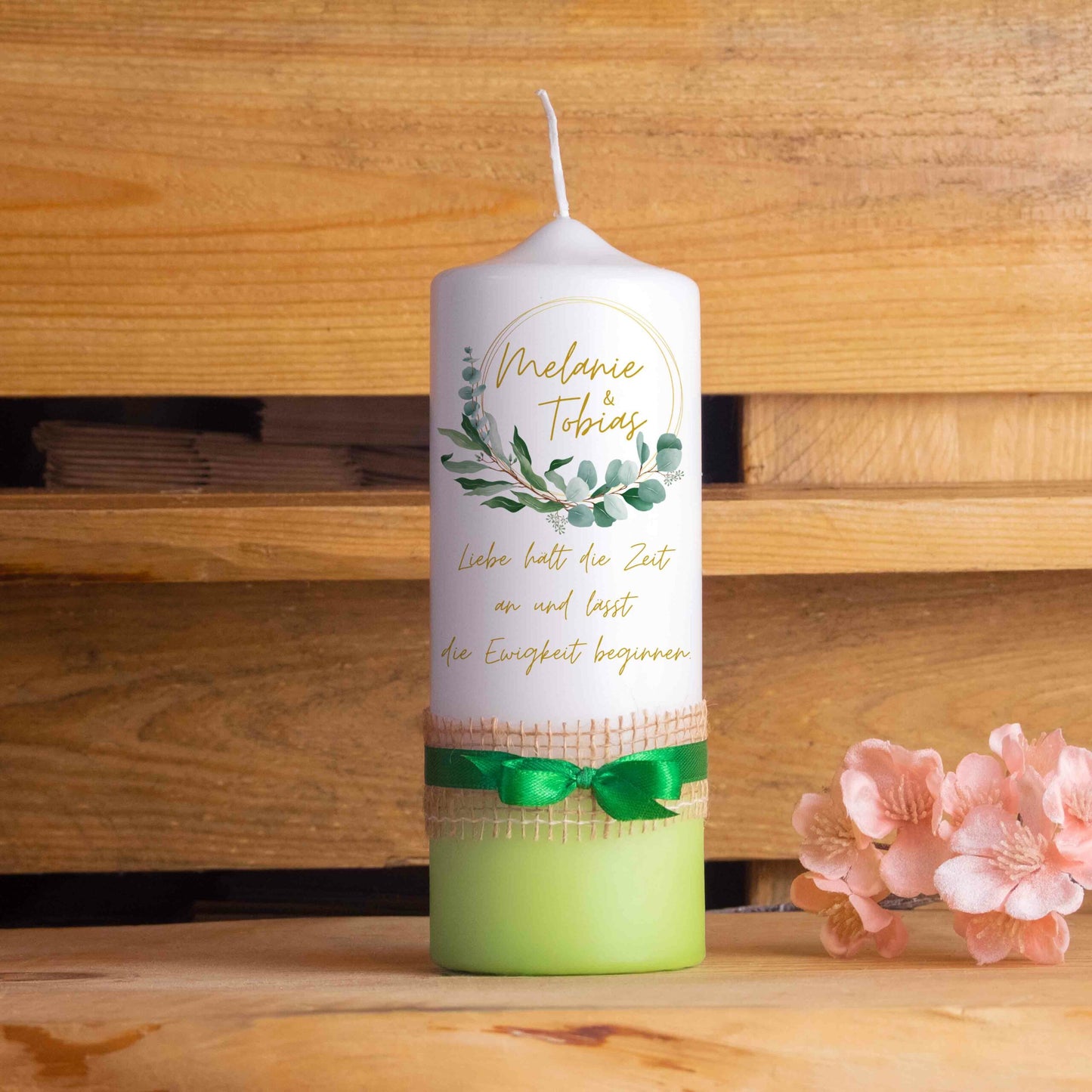 Hochzeitskerze Eukalyptus Vintage