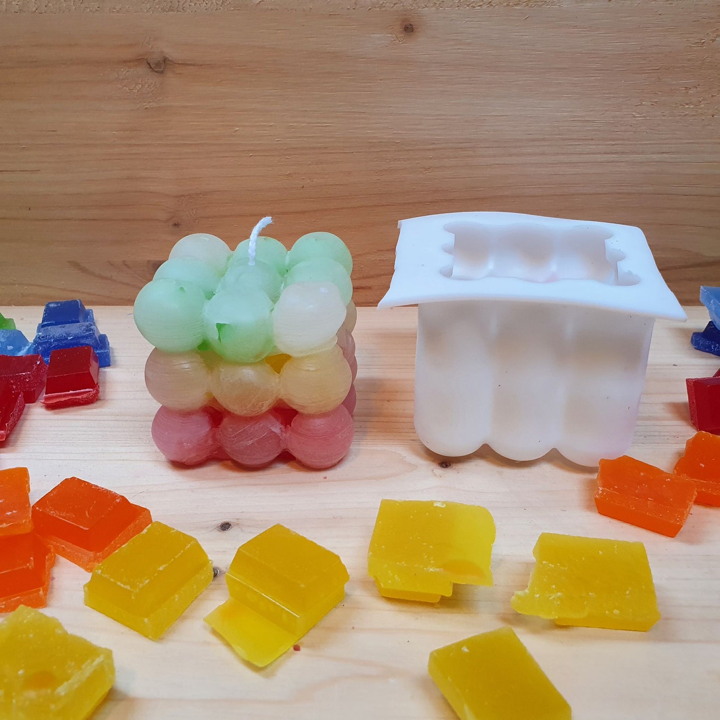 Kerzen Silikon Gießform - Bubble Würfel | Kerzenzubehör | Kerzen gießen | Kerzen selber machen