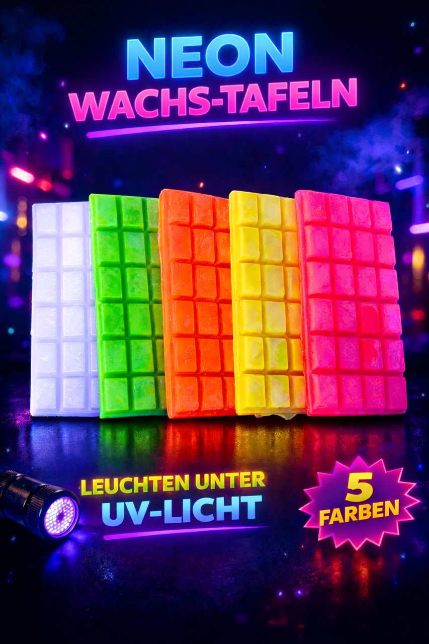 NEON Wachswürfel für Kerzen Gießen | 500 g | Kreative Kerzenherstellung | Handgefertigt aus Paraffin | NEON Wachs-Cracker für Einzigartige Effekte | Bastelabend