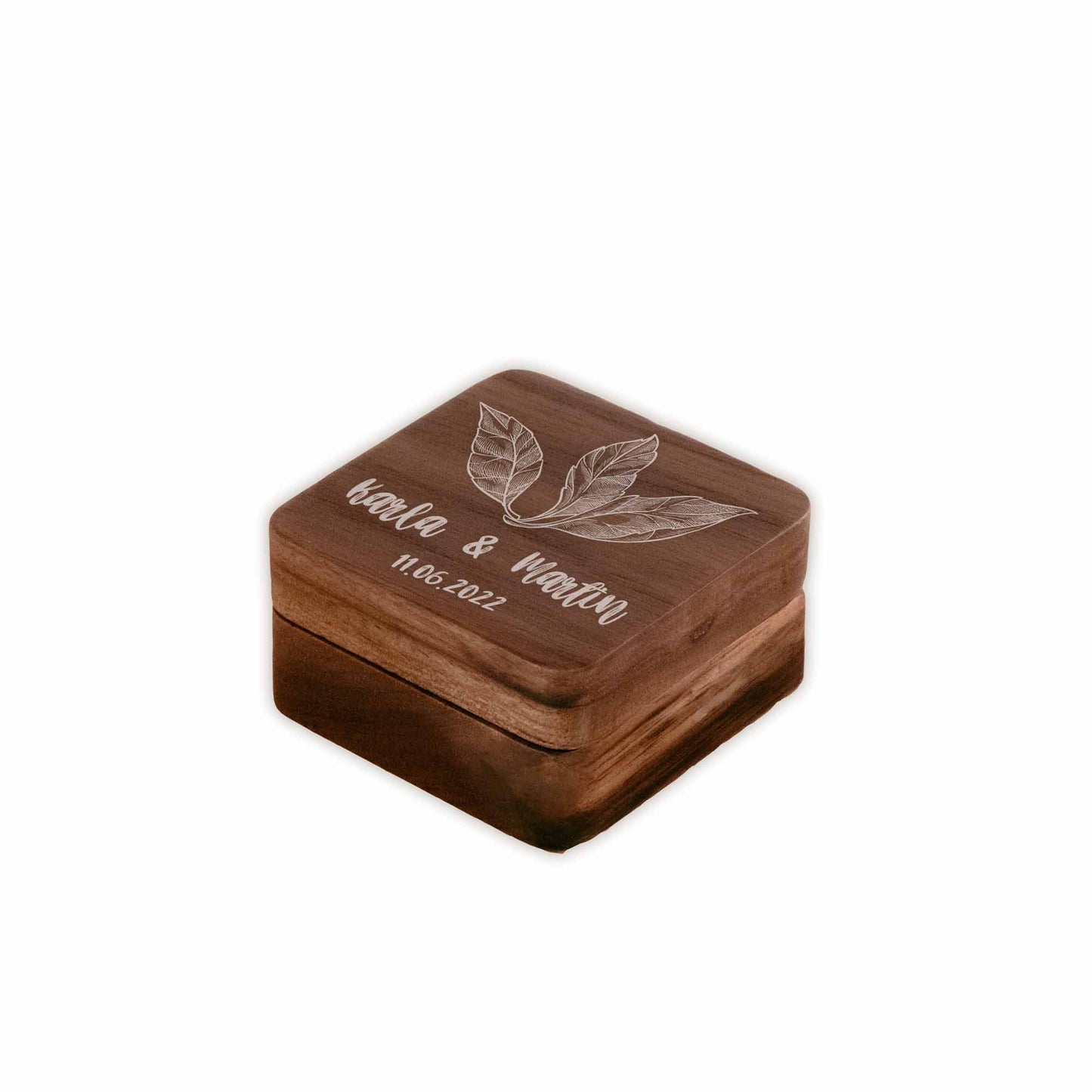 Ringbox Blätter | Ringschatulle Hochzeit | Personalisierte Ringkiste | Mr & Ms l Standesamt | Aufbewahrung l Trauung l Verlobung