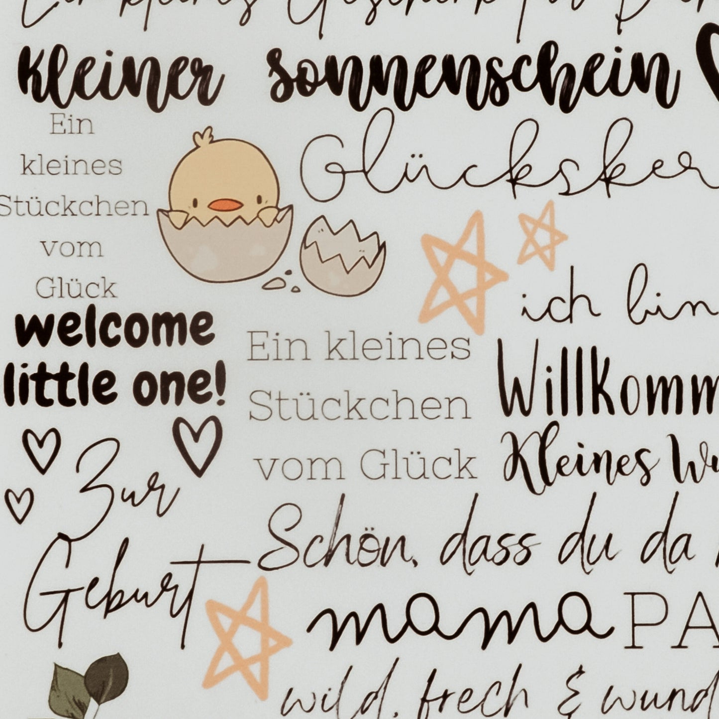 Kerzentattoos Geburt Ei | Kerzenfolie | Bastelset für Kerzen Thema Geburt | Baby | Geschenk | Basteln | Sprüche | Kerzensticker