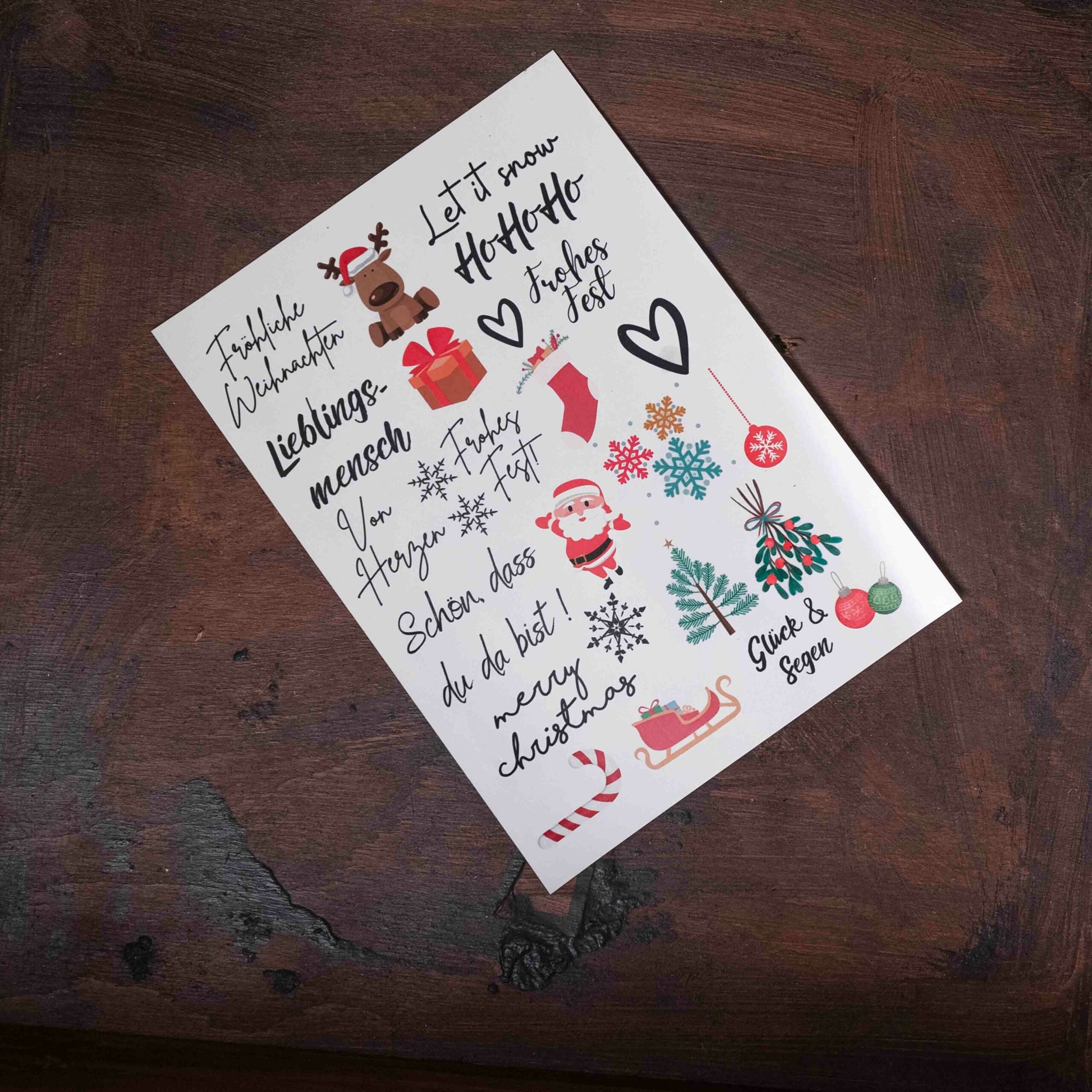 Weihnachtskugelsticker A5 | optional mit Kugel ∅6cm