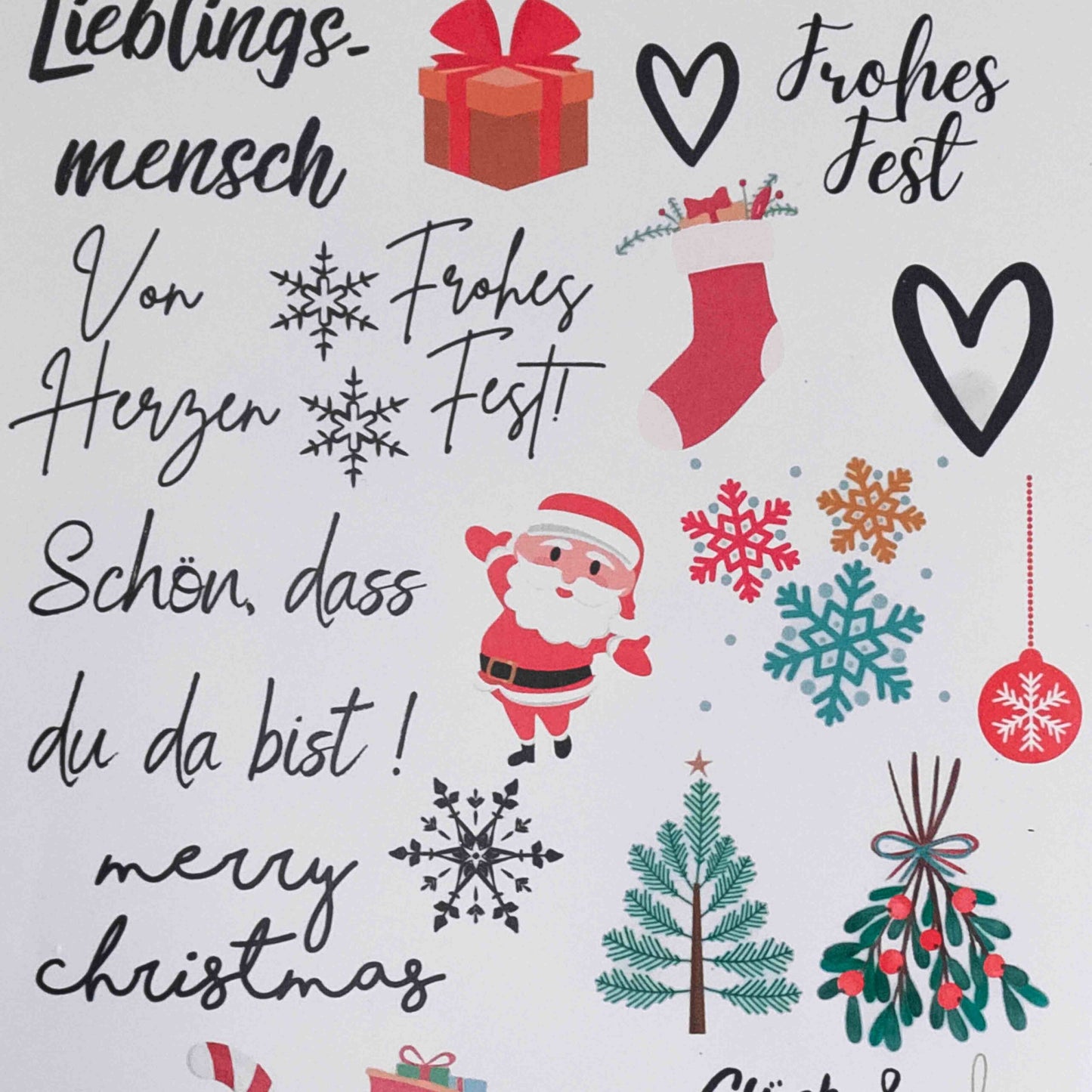 Weihnachtskugelsticker A5 | optional mit Kugel ∅6cm