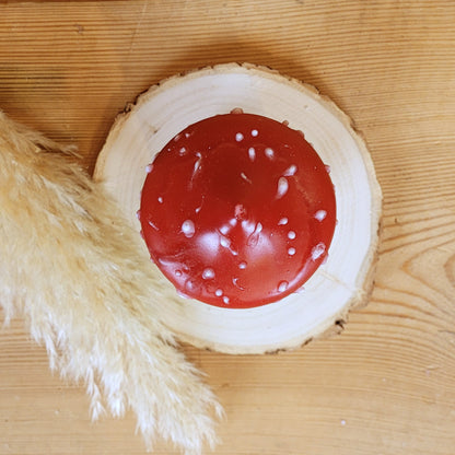 Dipkerze Fliegenpilz | 20 cm | Stumpenkerze | Glückskerze | Geschenkidee
