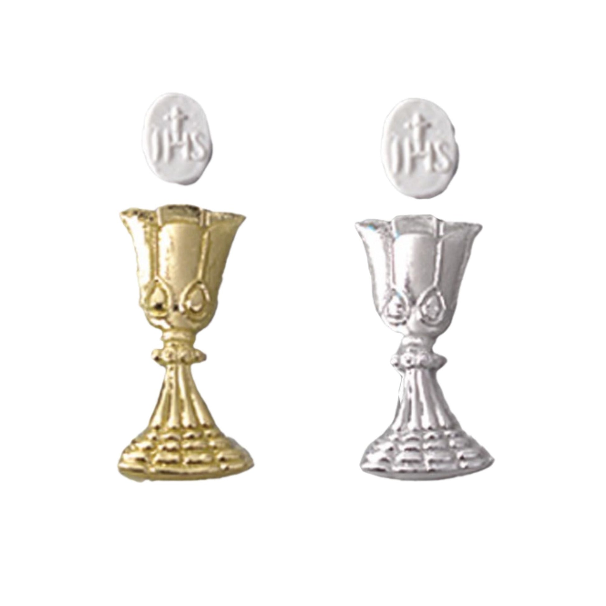 Wachsdekor Kelch + Hostie gold/silber | Kerzen verzieren | Kerzen gestalten | Taufe | Hochzeit | Kommunion