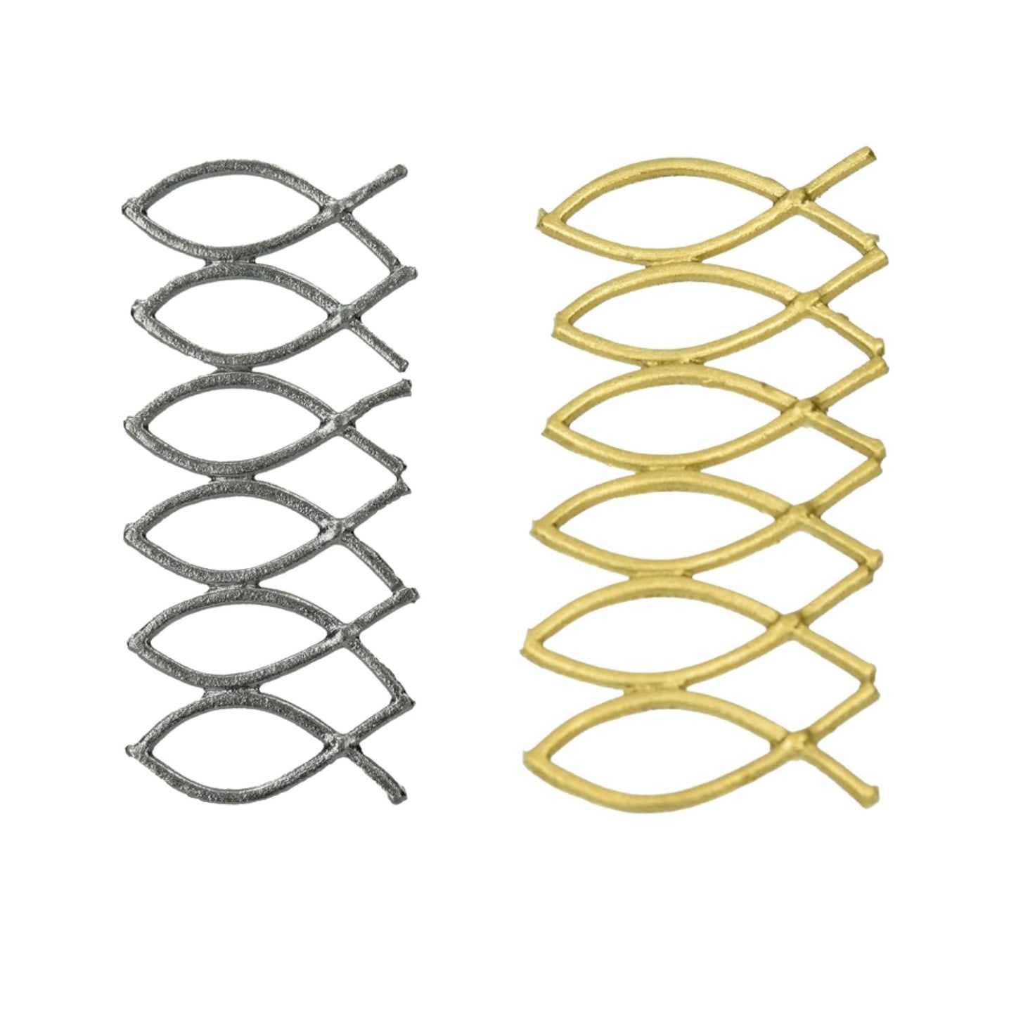 Wachsdekor Christliche Fische gold/silber | Kerzen verzieren | Kerzen gestalten | Taufe | Hochzeit | Kommunion