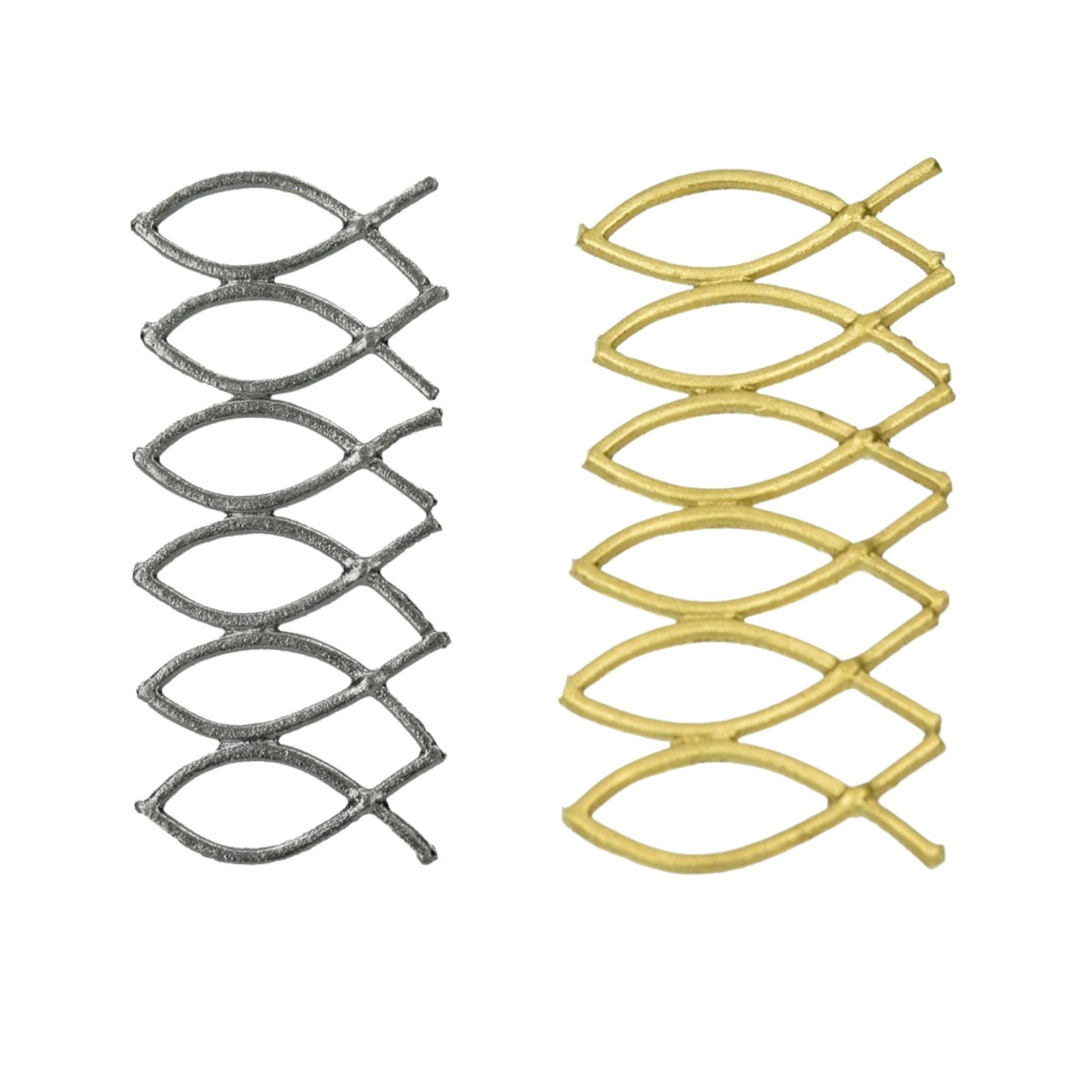 Wachsdekor Christliche Fische gold/silber | Kerzen verzieren | Kerzen gestalten | Taufe | Hochzeit | Kommunion