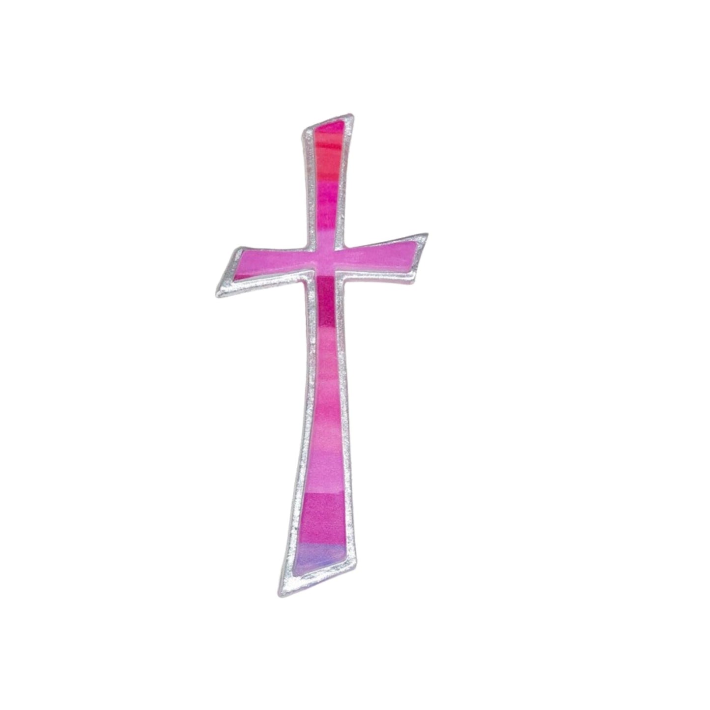Wachsdekor Kreuz rosa/silber | Kerzen verzieren | Kerzen gestalten | Wachs | Wachsplatten | Taufe | Hochzeit