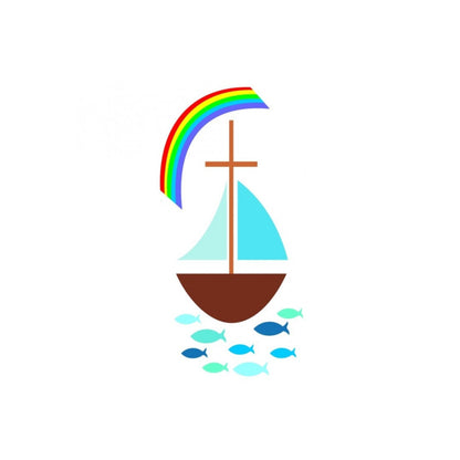 Wachsdekor Segelboot mit Regenbogen | Kerzen verzieren | Kerzen gestalten | Taufe | Hochzeit | Kommunion