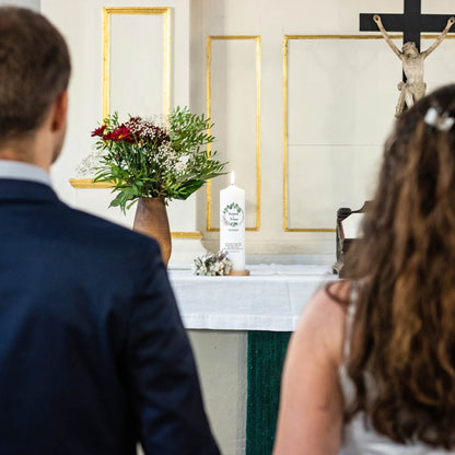 Hochzeitskerze | Achteck | 15 - 30 cm Höhe | Traukerze | Personalisierte Kerze