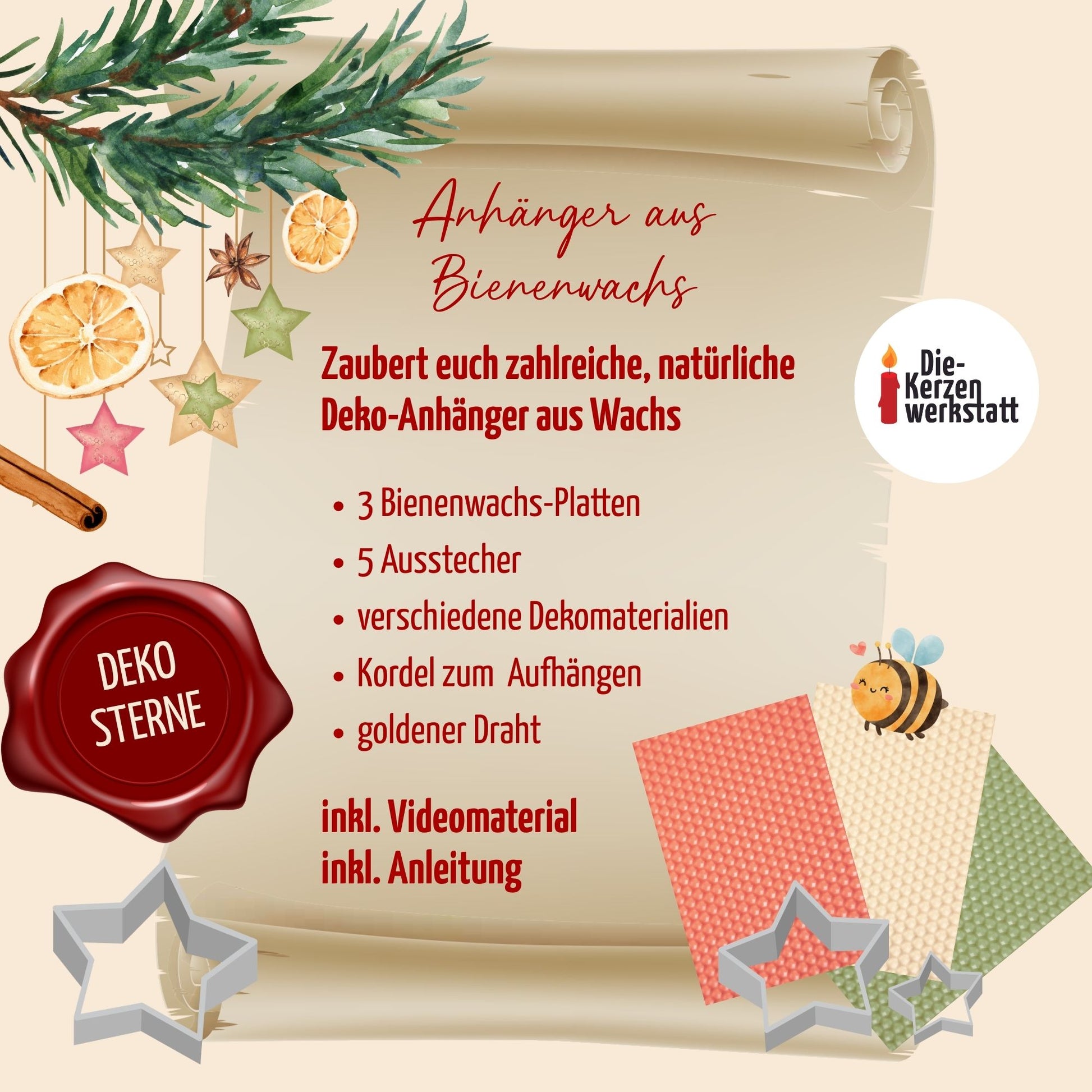 Familien Adventskalender Bastelset | 4 kreative DIY-Projekte für Kinder & Eltern zum Advent