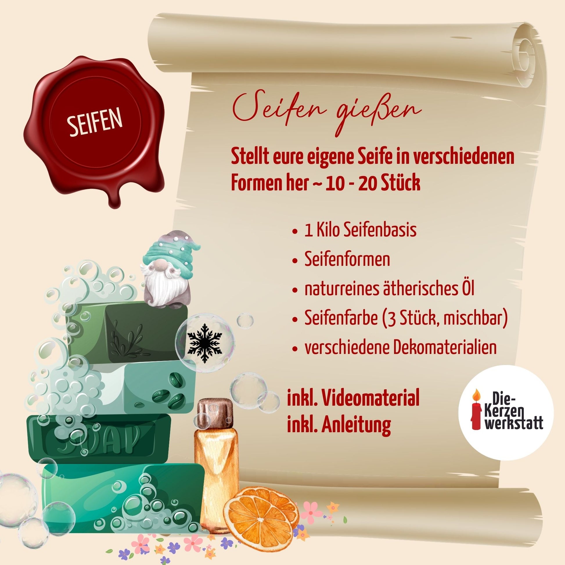 Familien Adventskalender Bastelset | 4 kreative DIY-Projekte für Kinder & Eltern zum Advent