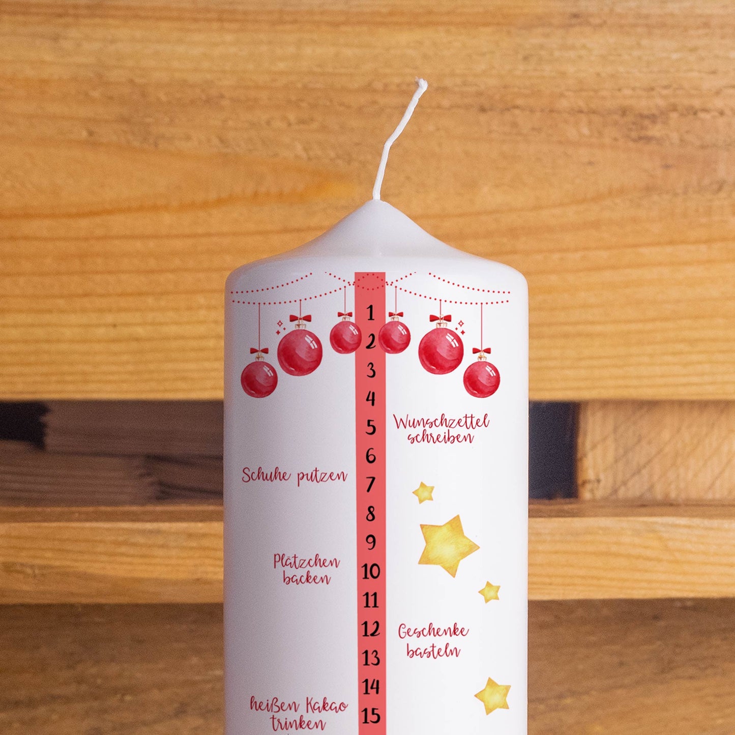 Adventskalender-Kerze Rentier | Weihnachtskerze | Adventskerzen mit Zahlen | Kalenderkerze | Weihnachten Kerzen | Advent | Adventskalender