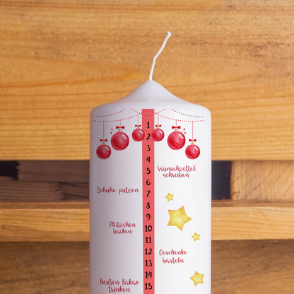 Adventskalender-Kerze Rentier | Weihnachtskerze | Adventskerzen mit Zahlen | Kalenderkerze | Weihnachten Kerzen | Advent | Adventskalender