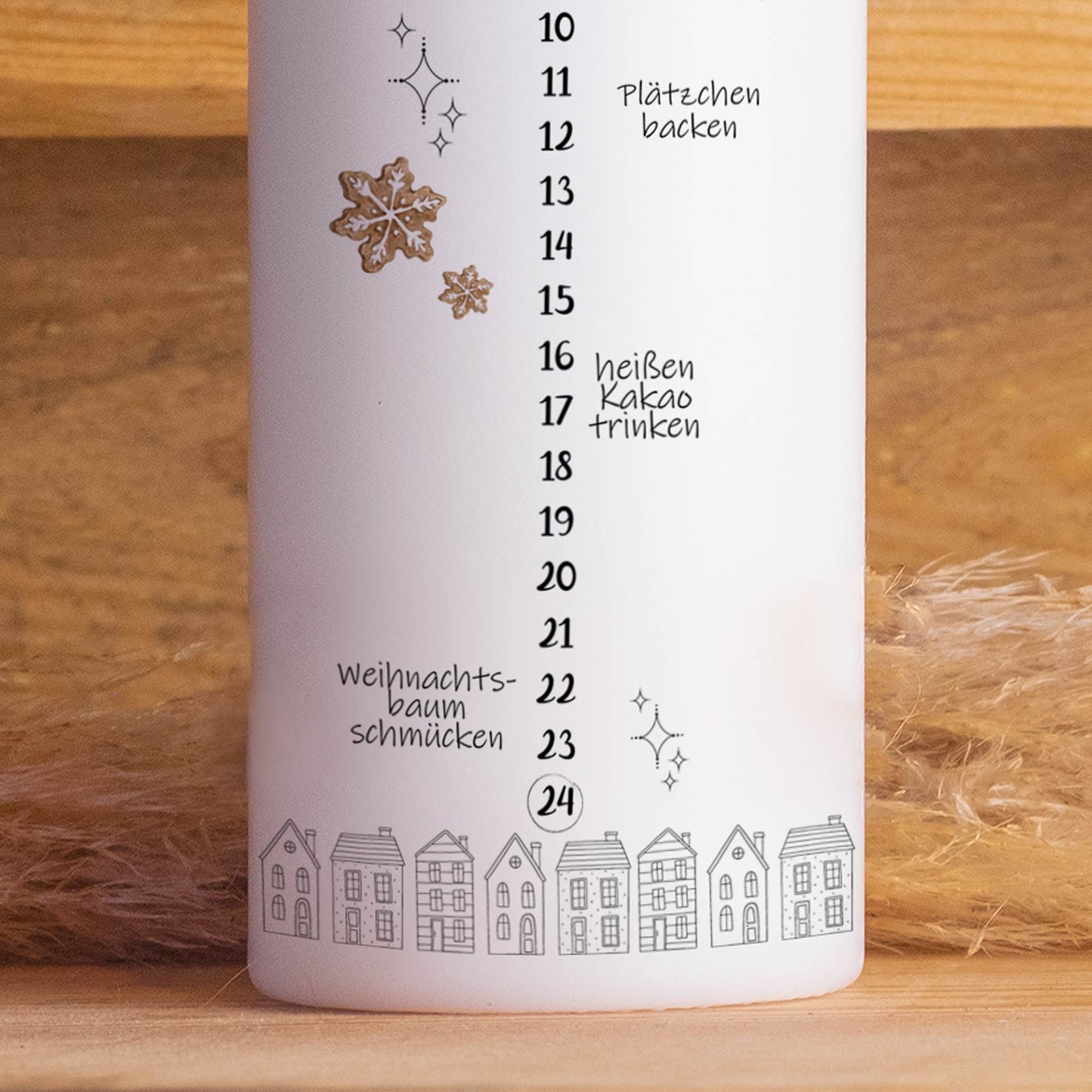 Adventskalender-Kerze Schlicht | Weihnachtskerze | Adventskerzen mit Zahlen | Kalenderkerze | Weihnachten Kerzen | Advent | Adventskalender
