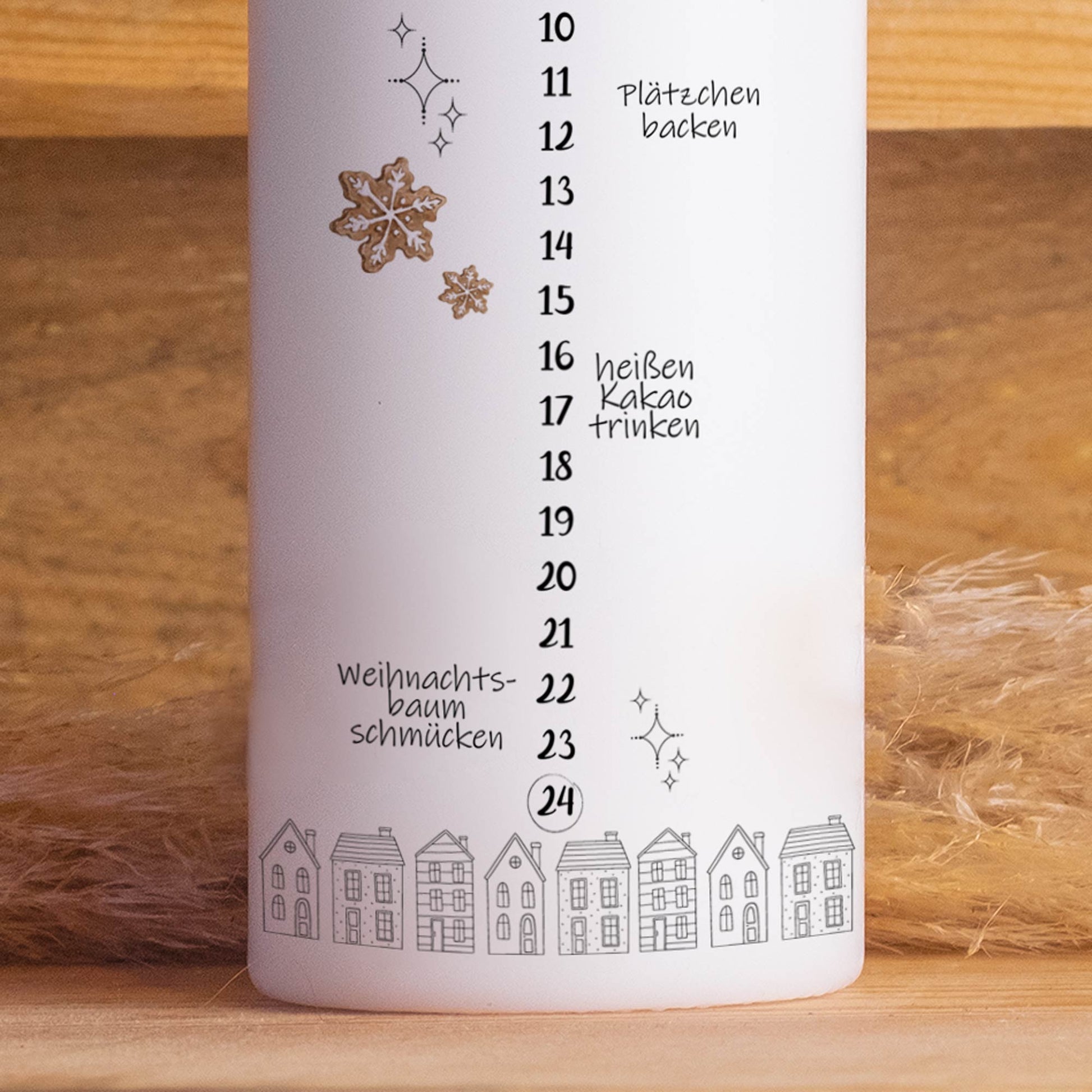 Adventskalender-Kerze Schlicht | Weihnachtskerze | Adventskerzen mit Zahlen | Kalenderkerze | Weihnachten Kerzen | Advent | Adventskalender