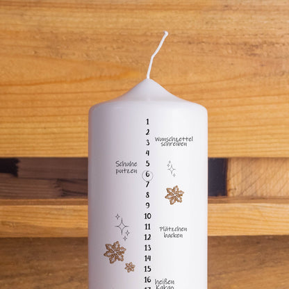 Adventskalender-Kerze Schlicht | Weihnachtskerze | Adventskerzen mit Zahlen | Kalenderkerze | Weihnachten Kerzen | Advent | Adventskalender