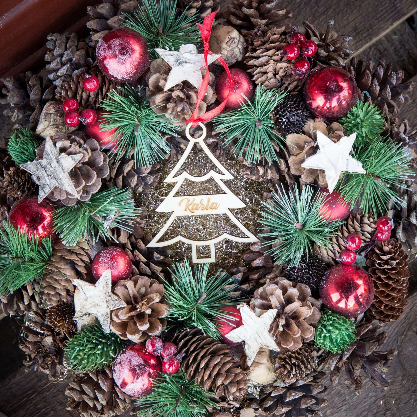 Weihnachtsbaumschmuck aus Holz personalisiert mit Namen "Tannenbaum" 10 cm | Weihnachtsdeko |  Christbaum