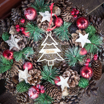 Weihnachtsbaumschmuck aus Holz personalisiert mit Namen "Tannenbaum" 10 cm | Weihnachtsdeko |  Christbaum