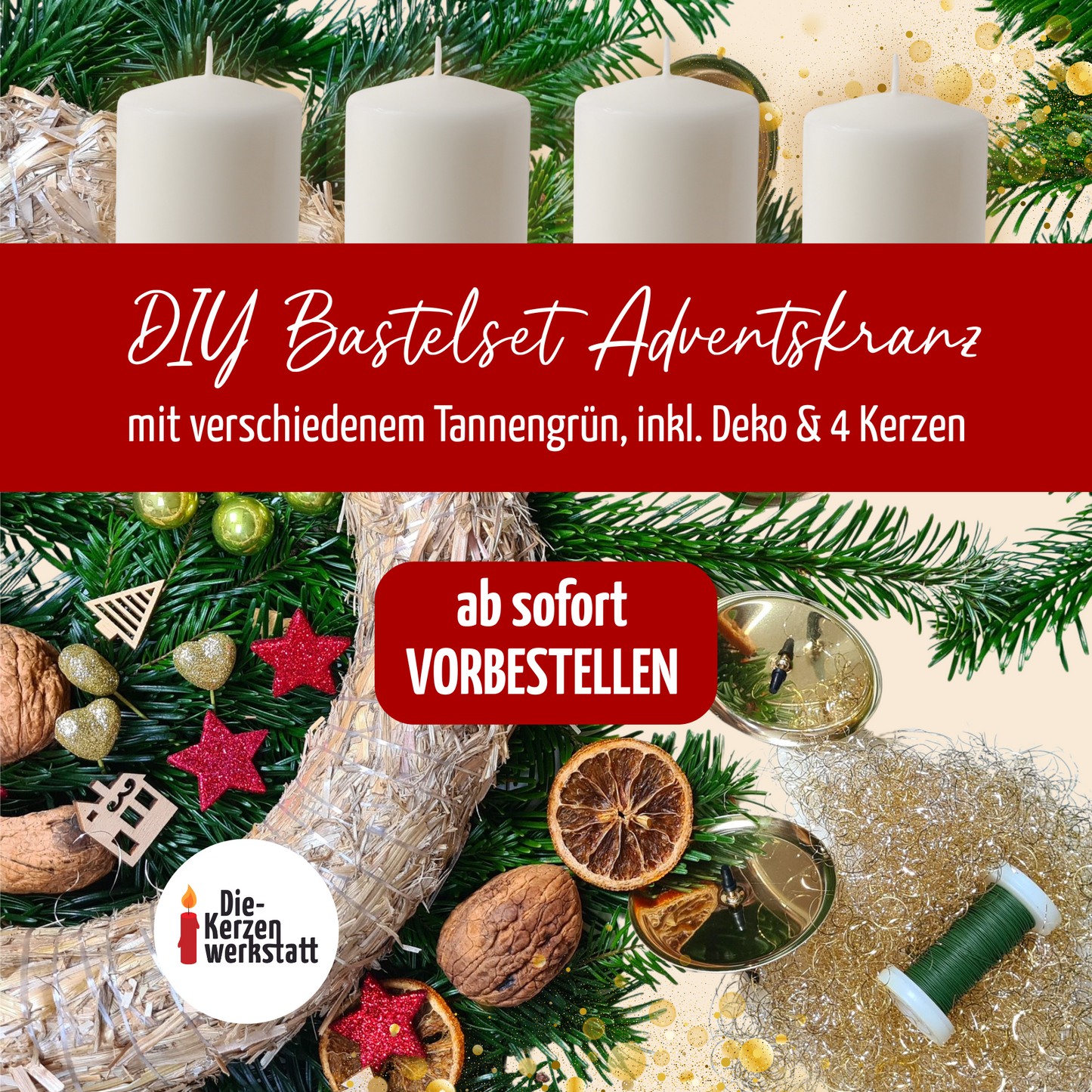 Kreatives Adventskranz Bastelset