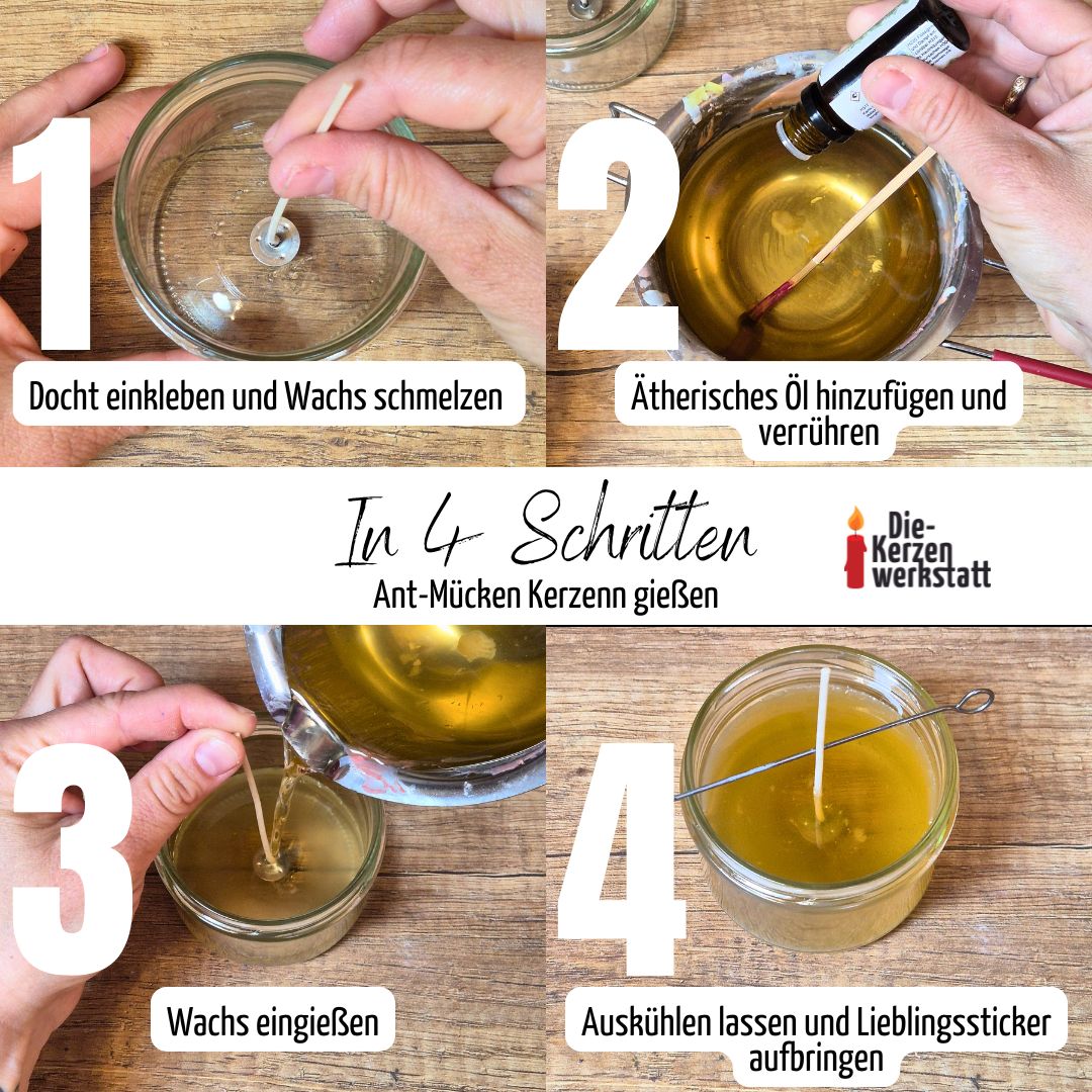 DIY Anti-Mücken-Kerzen Set inkl. Gratis Deko Sticker