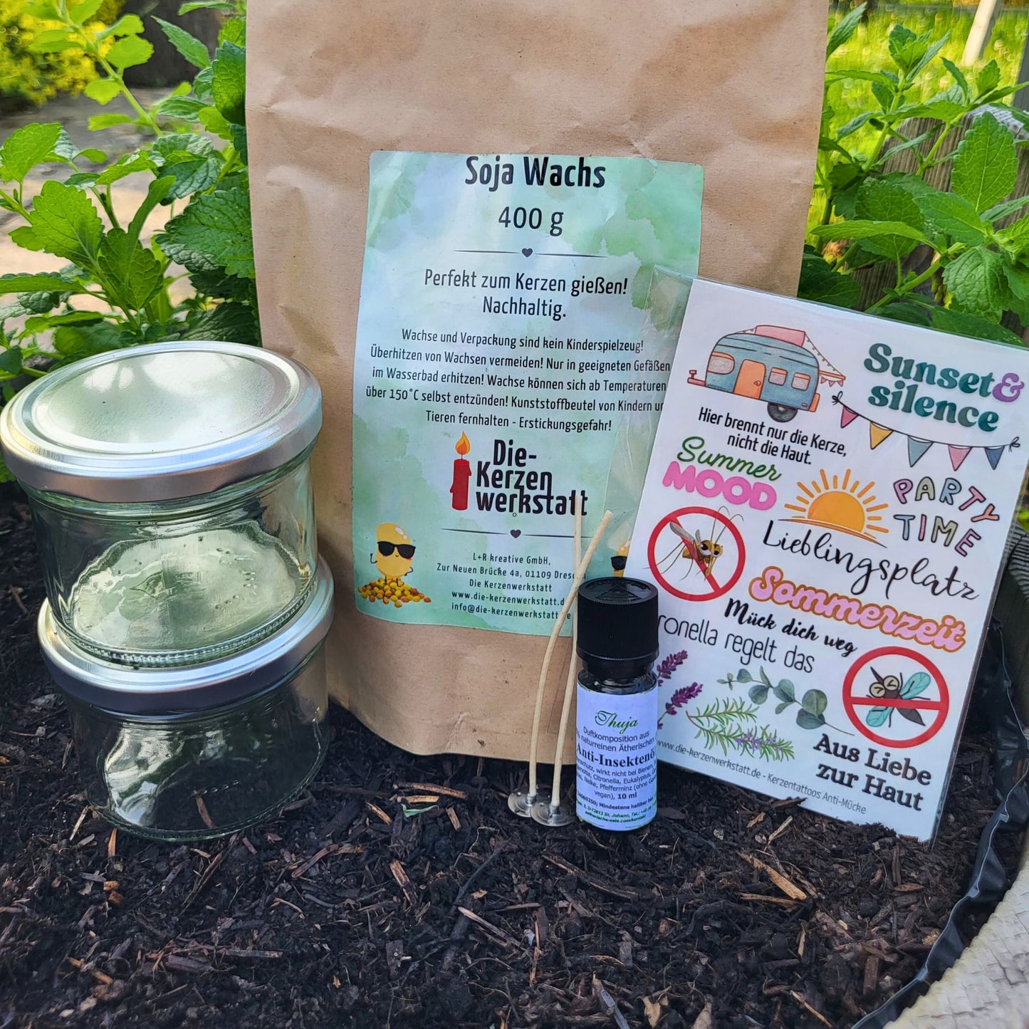 DIY Anti-Mücken-Kerzen Set inkl. Gratis Deko Sticker