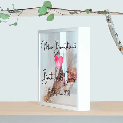 Brautstraußrahmen | Stempel | Personalisiert | Hochzeit | Blumen | Dried Flower | Erinnerung | Deko | Wanddeko