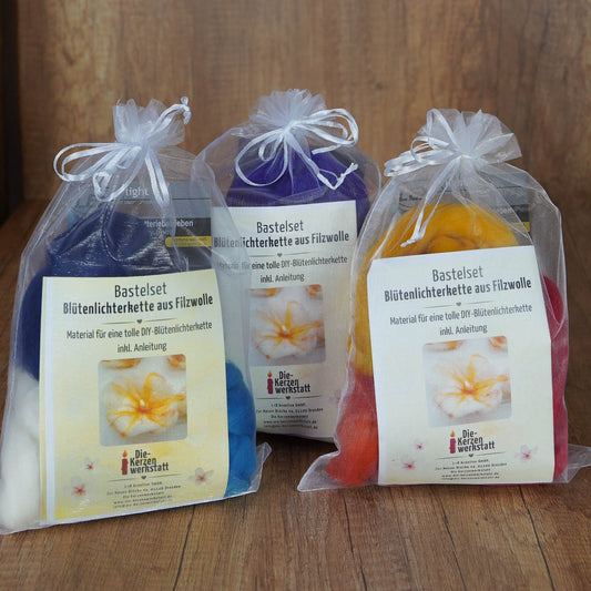 Kreatives Filz-Blütenlichterketten-Bastelset