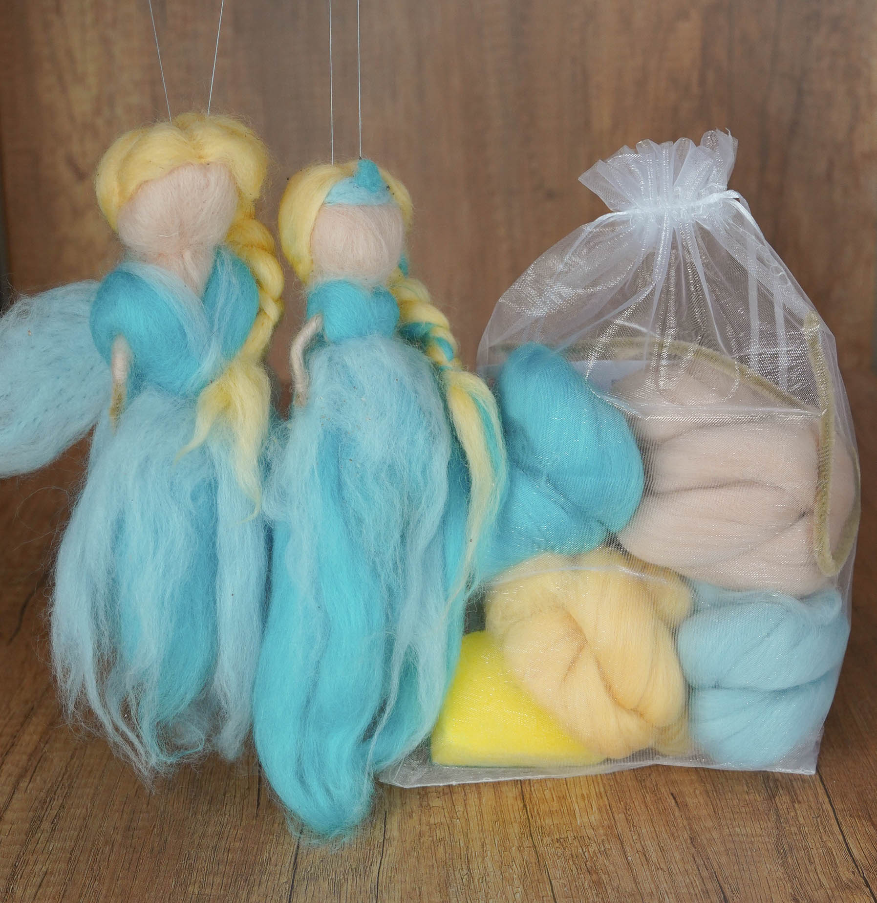 DIY-Bastelset: Feen filzen | Ein Set Für 2 Feen | Eisfee - Waldfee - Meerjungfrau