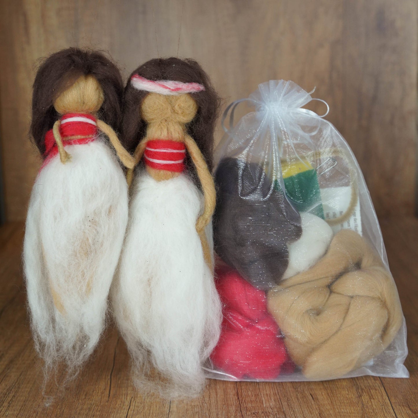 DIY-Bastelset: Feen filzen | Ein Set Für 2 Feen | Eisfee - Waldfee - Meerjungfrau