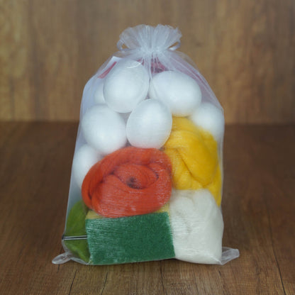 Bastelset Ostereier Filzen - Für 10 Eier | Trockenfilzen für Kinder & Erwachsene | Kreatives DIY Set für Ostern | Inkl. Styropor-Eier, Filznadeln & Wolle | Ideal als Geschenk