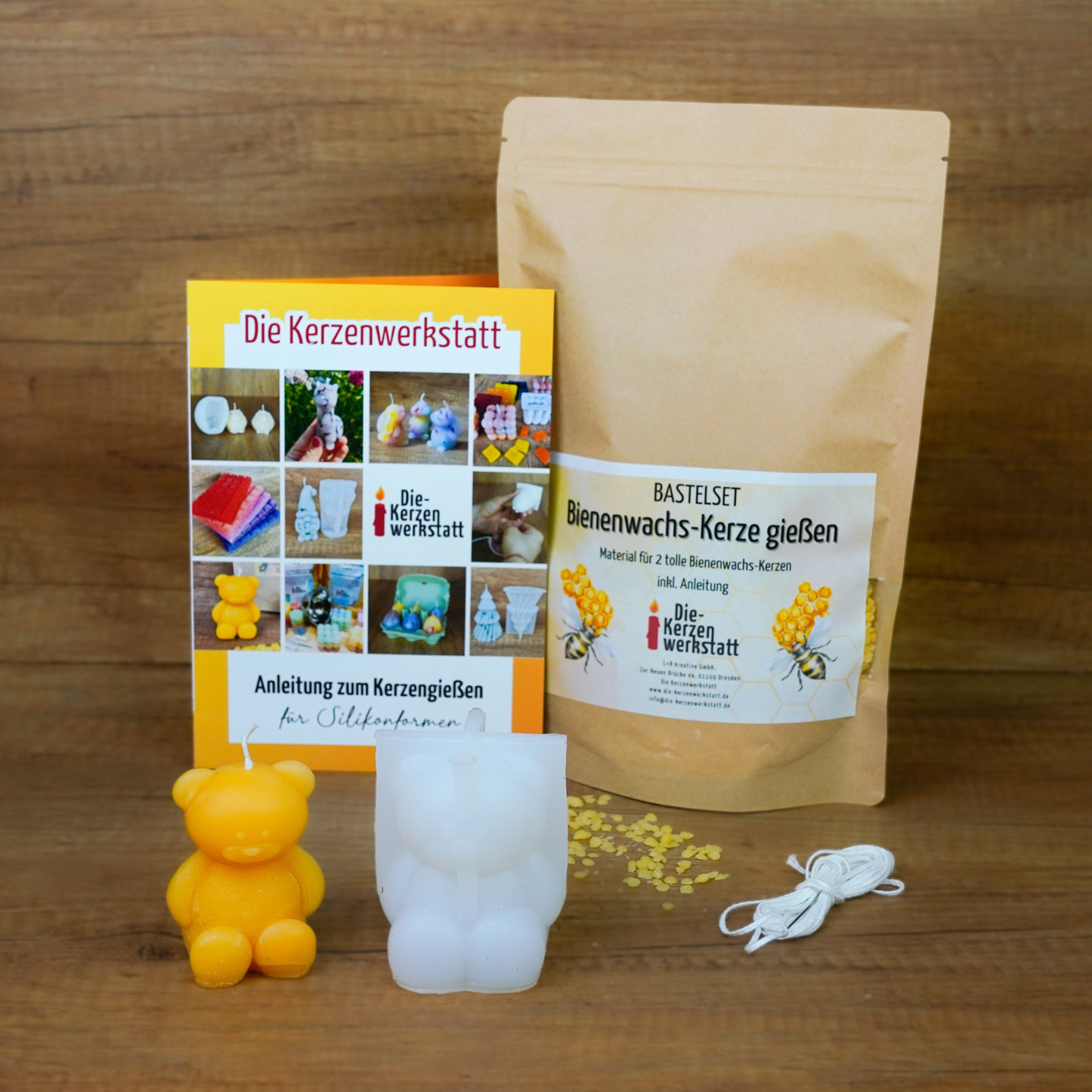 Bienenwachskerzen DIY Teddy