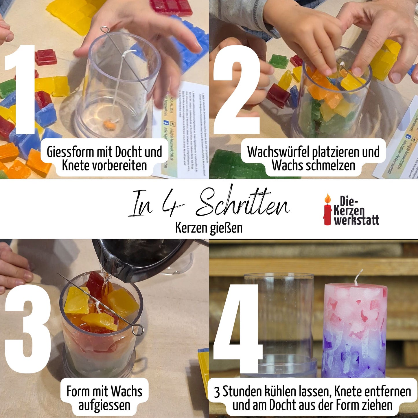 DIY-Set: Kerzen gießen – Kreatives Bastelset für bis zu 14 Kerzen