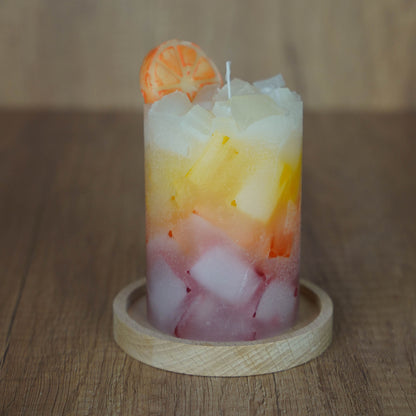 Cocktailkerze l Wachswürfelkerze l Stumpenkerze groß Bunt | Geschenk Geburtstag l Handarbeit l bunte Kerze l Cocktails