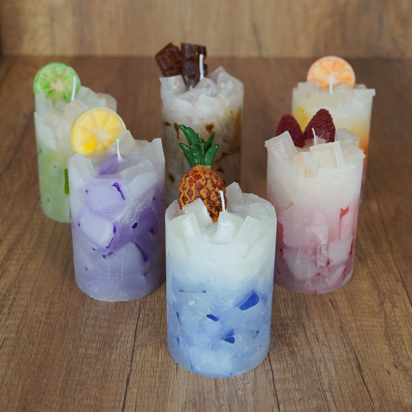 Handgegossene Cocktailkerze Bunt
