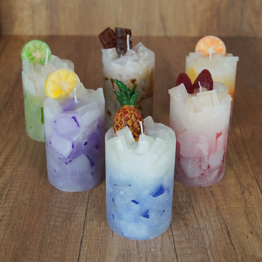 Handgegossene Cocktailkerze Bunt