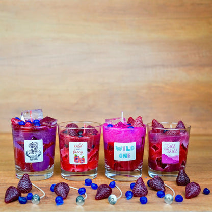 Cocktailkerzen Wildberry vier Kerzen