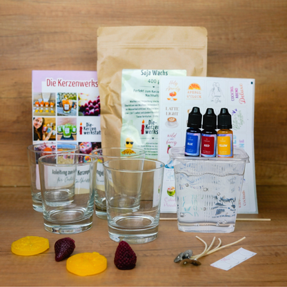 Cocktailkerzen Set bunt Materialien 