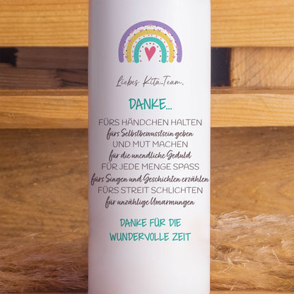 Kita Regenbogen Abschiedskerze 25 cm – Danke Kita, Krippe & Co.