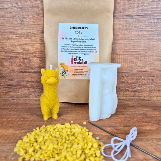 DIY-Set: Bienenwachskerzen gießen | Kreatives Bastelset mit Silikonform | Kerzen selber machen mit Naturwachs