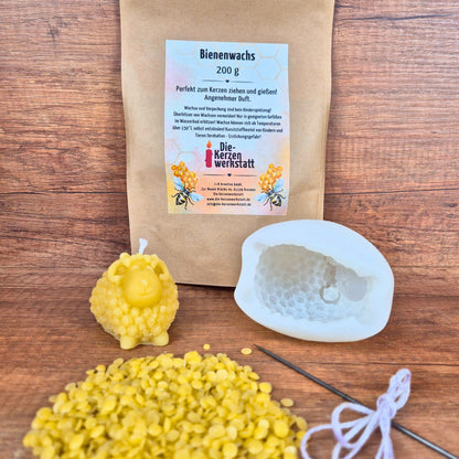 DIY-Set: Bienenwachskerzen gießen | Kreatives Bastelset mit Silikonform | Kerzen selber machen mit Naturwachs