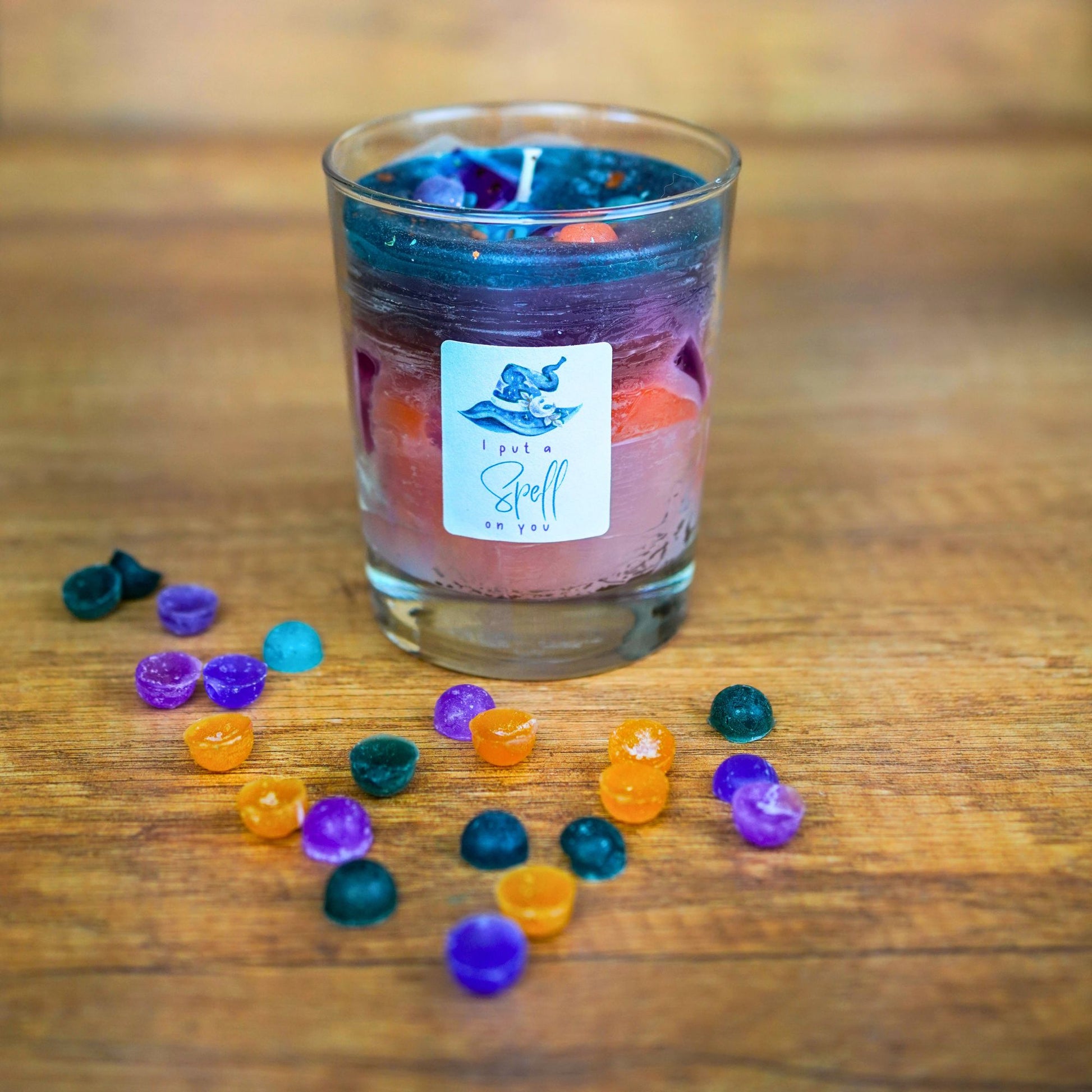 DIY Zaubertrank Cocktailkerzen Set – 4 magische Kerzen mit Farben & Glitzer