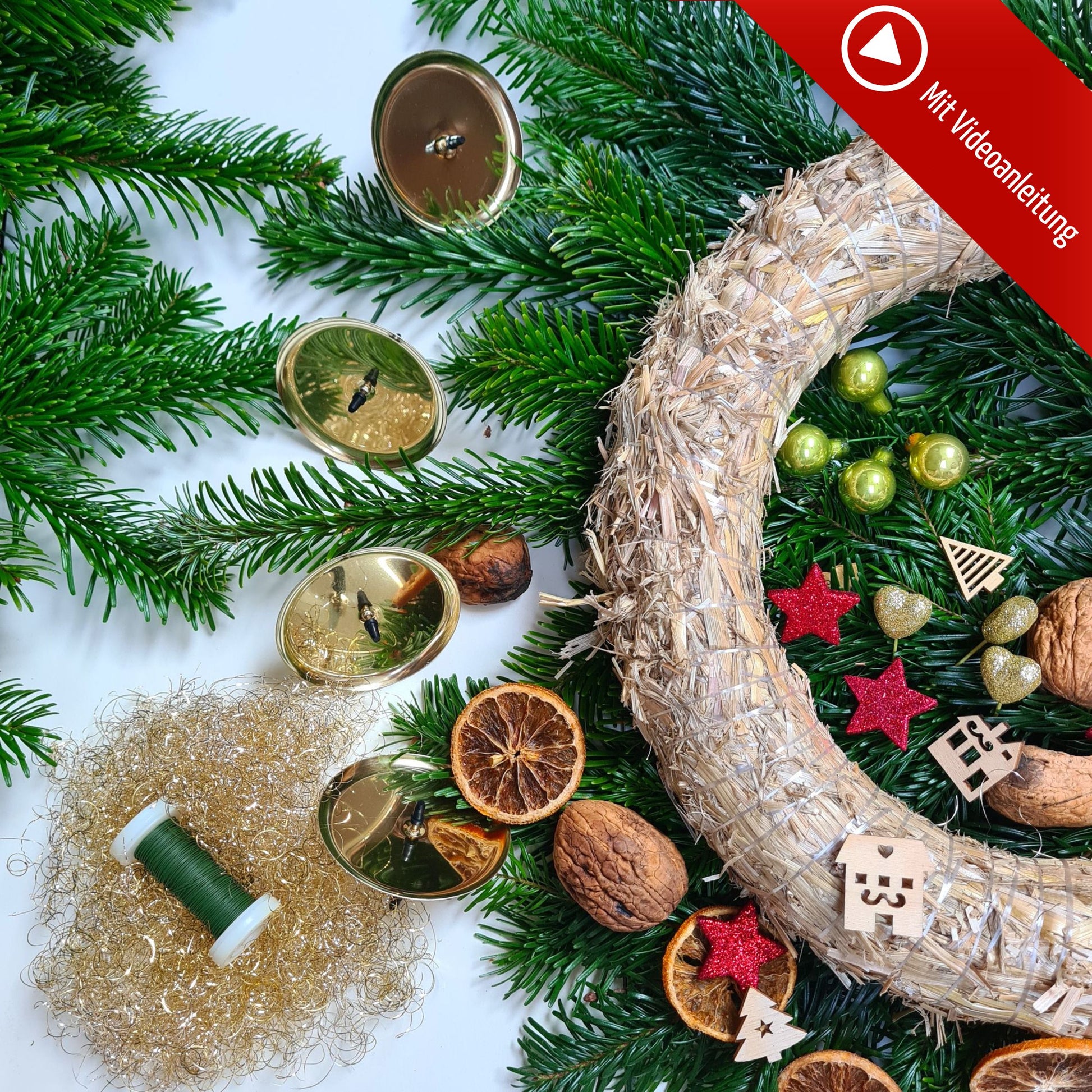 DIY Adventskranz Bastelset – mit frischem Tannengrün & Naturmaterialien