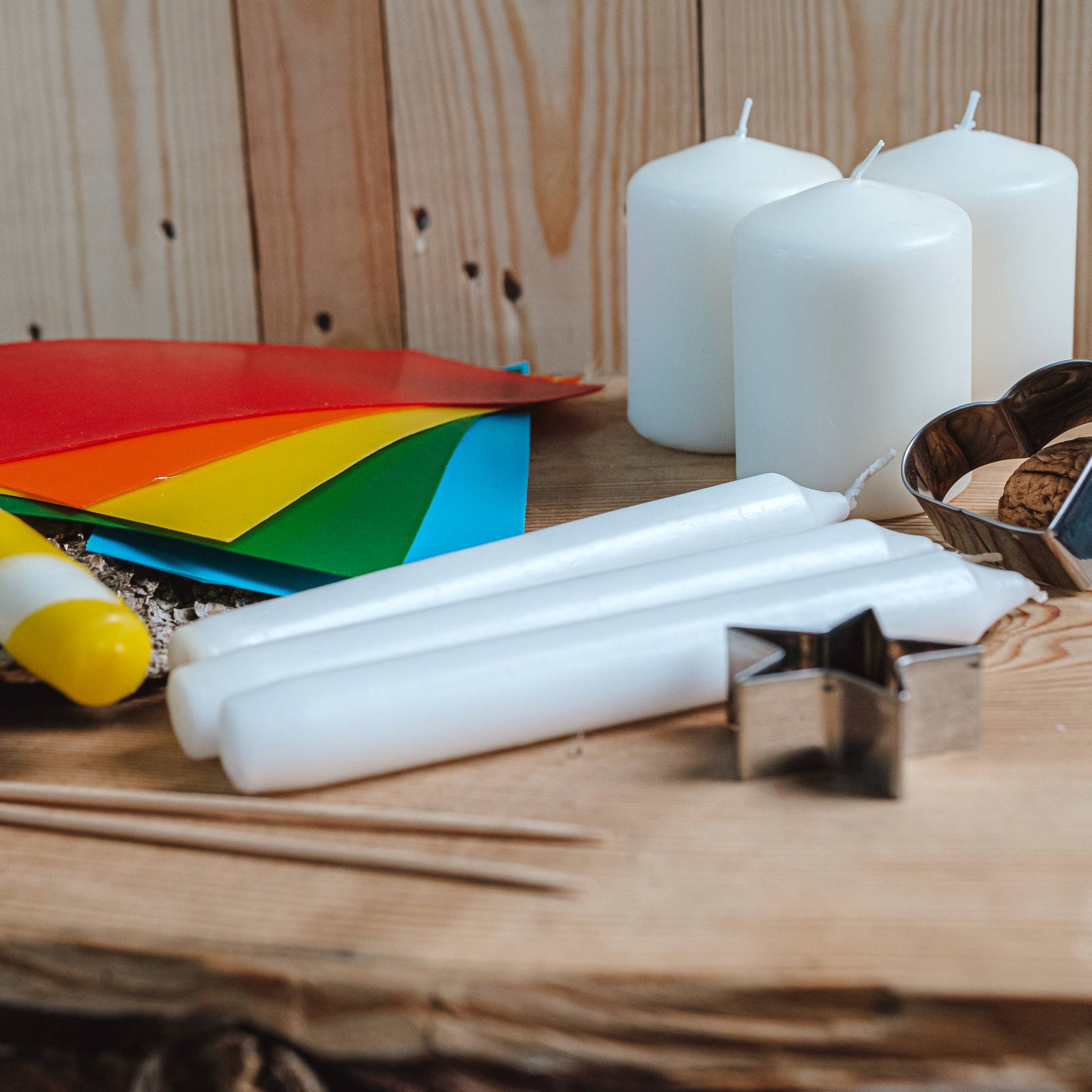 DIY-Set: Kerzen gestalten | Bastelset Kerzen verzieren | Kerzen dekorieren | Geschenkidee | Kerzen mit Wachsplatten gestalten