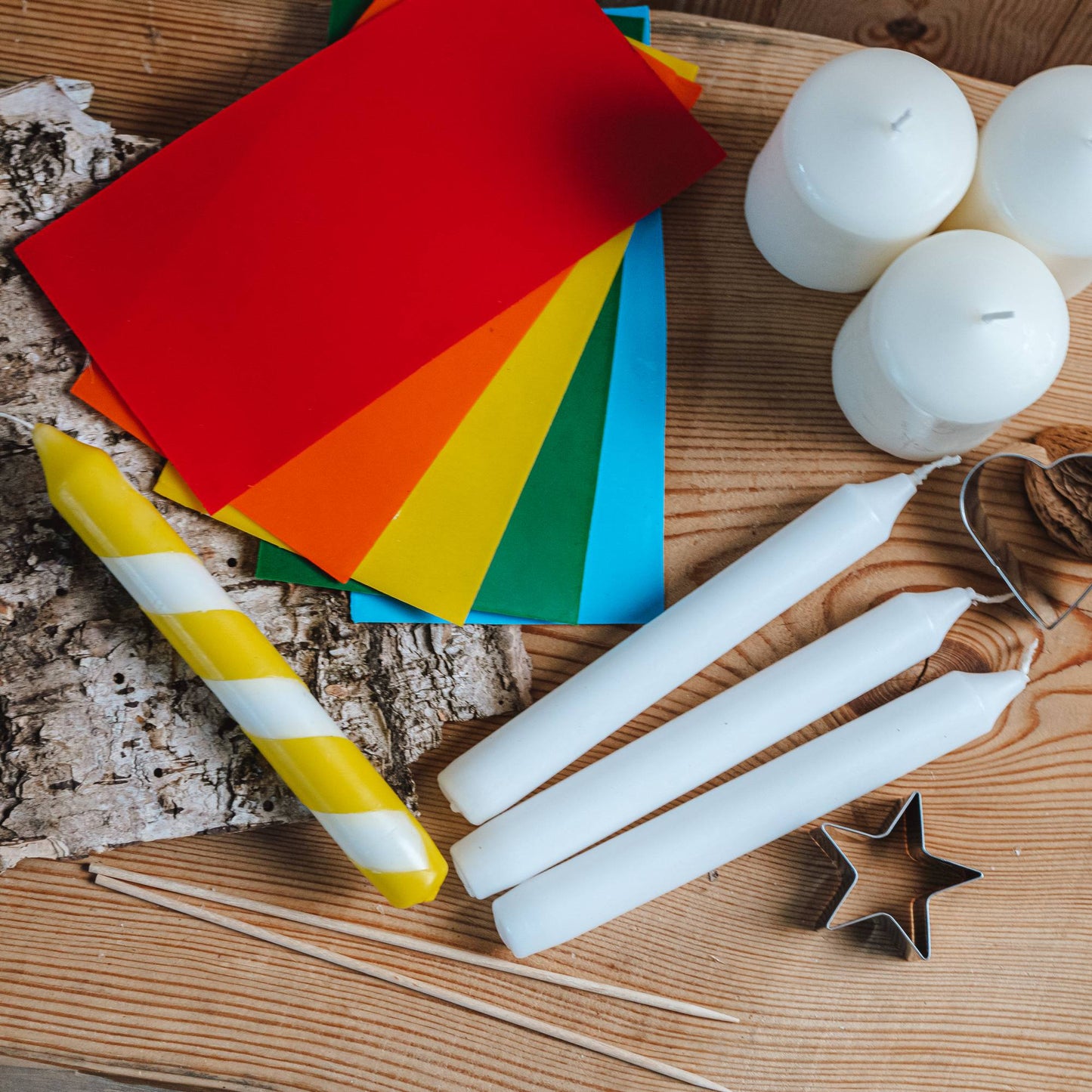 DIY-Set: Kerzen gestalten | Bastelset Kerzen verzieren | Kerzen dekorieren | Geschenkidee | Kerzen mit Wachsplatten gestalten