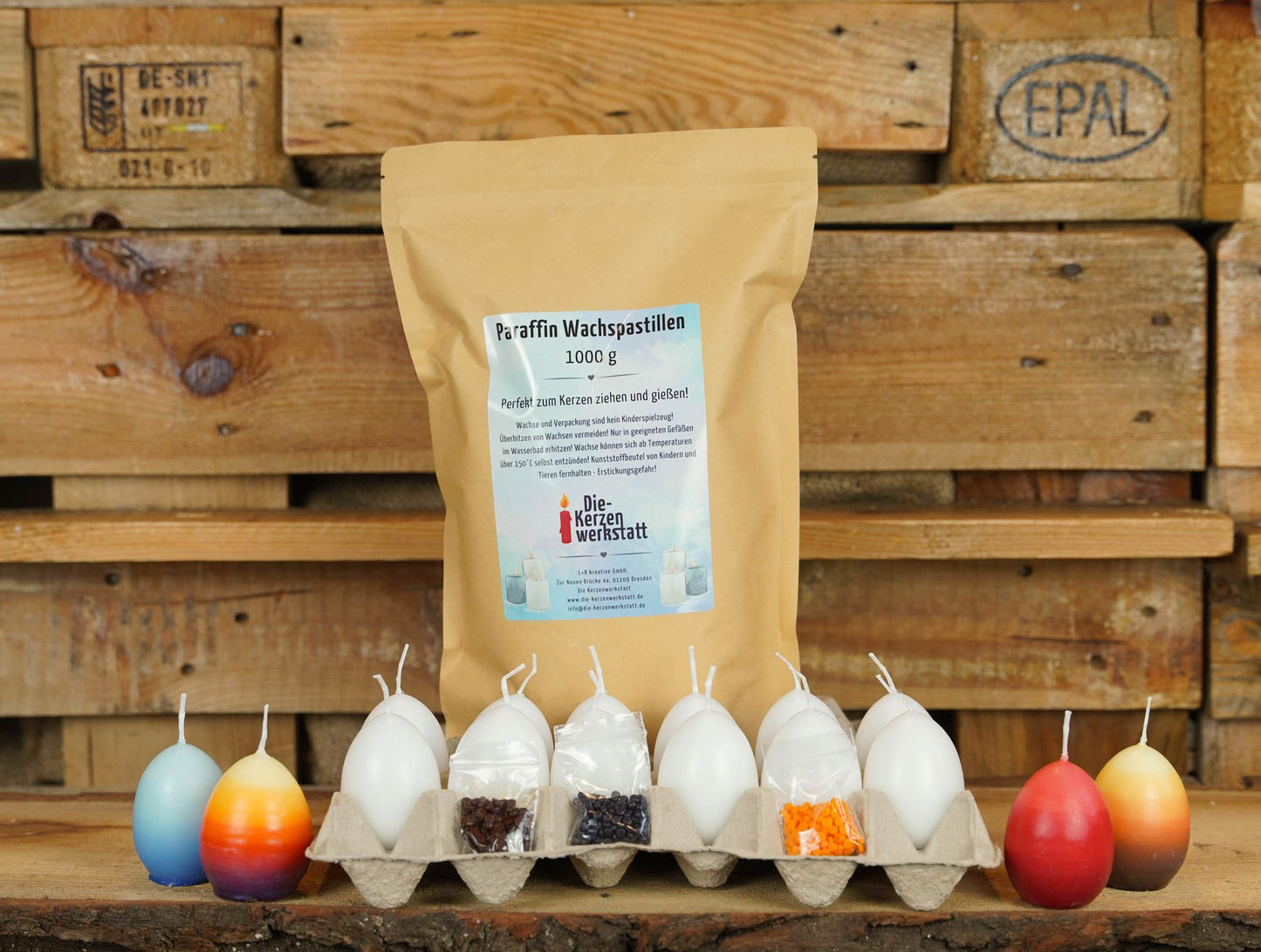 DIY-Set: Osterkerzen tauchen | Bastelset | Eierkerzen selbst gestalten
