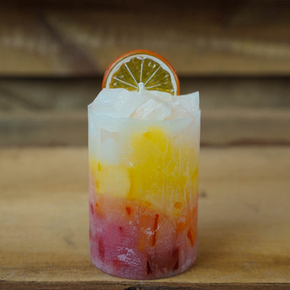 Cocktailkerze l Wachswürfelkerze l Stumpenkerze groß Bunt | Geschenk Geburtstag l Handarbeit l bunte Kerze l Cocktails