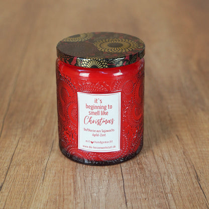 Weihnachtliche Duftkerze Apfel-Zimt