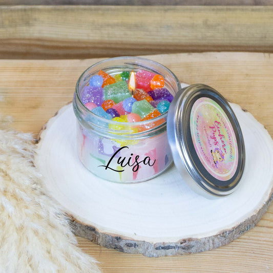 Duftkerze "Einhornpups" mit angenehmen Vanilleduft und Spruch | Handgemacht | Duftkerze personalisiert im Glas | Geschenkidee Muttertag | Kerze | Geschenk Frau Freundin